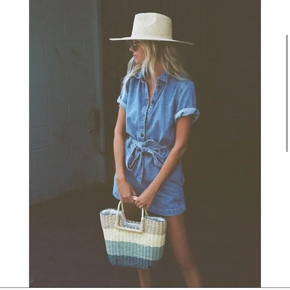 ☀️ BILLABONG x The Salty Blonde Ride The Waves Straw Bag - Picture 3 of 8